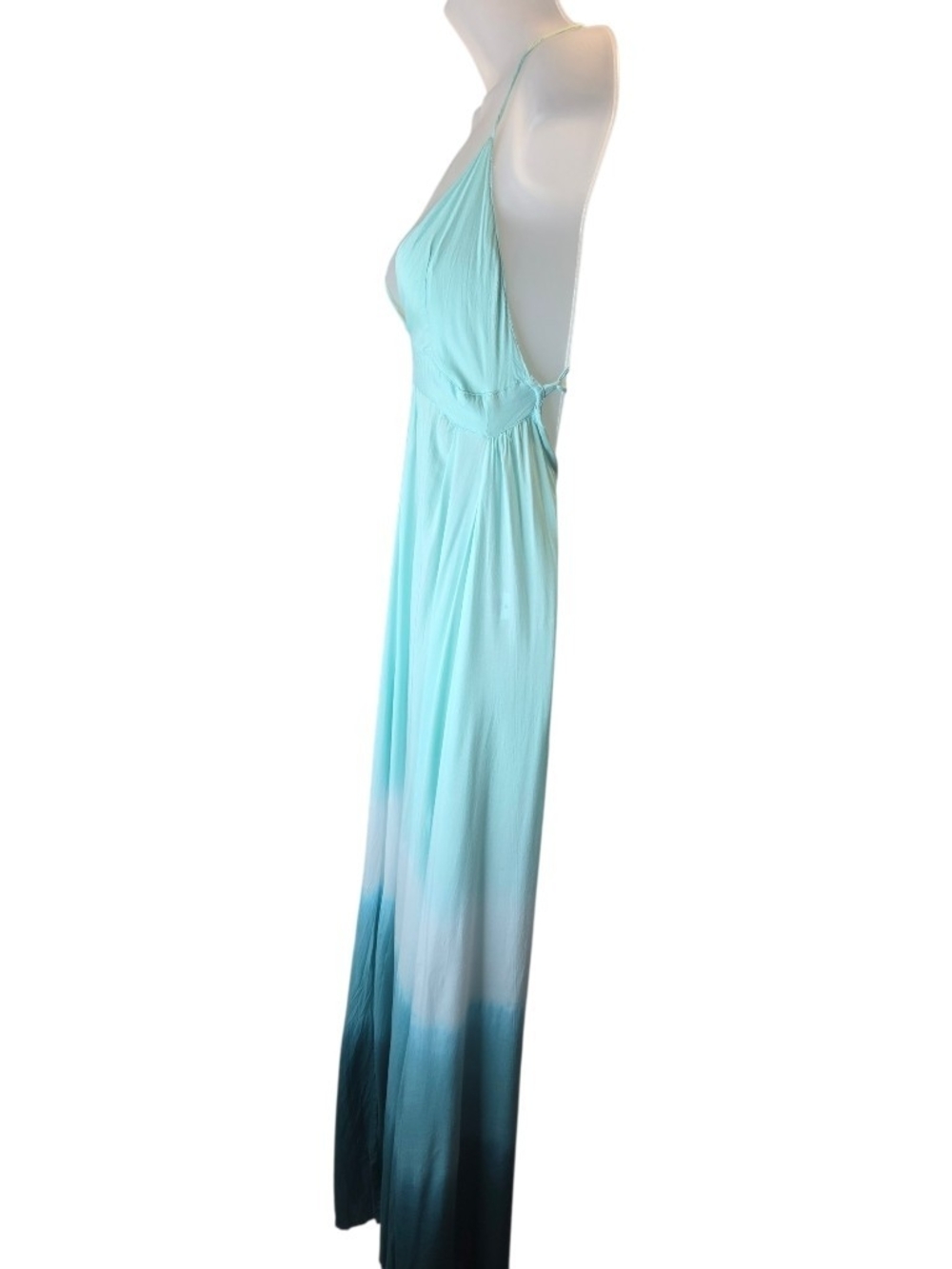 Tiare Hawaii Seafoam Ombre Maxi Tropical Boho Goddess Dress Sz M/L - Picture 4 of 14